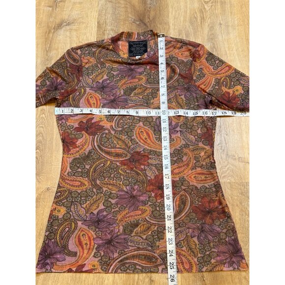 Johnny Was Jade Womens Medium Mesh Floral Paisley Top - Picture 3 of 6